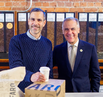 Mark Carney, le premier ministre aux Brûleries FARO : une visite surprise à Sherbrooke! 🇨🇦