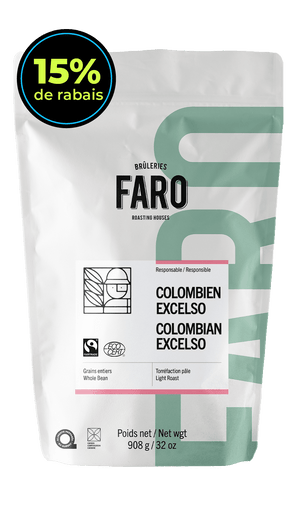 COLOMBIEN EXCELSO ÉQUITABLE & BIOLOGIQUE (2LB) Café